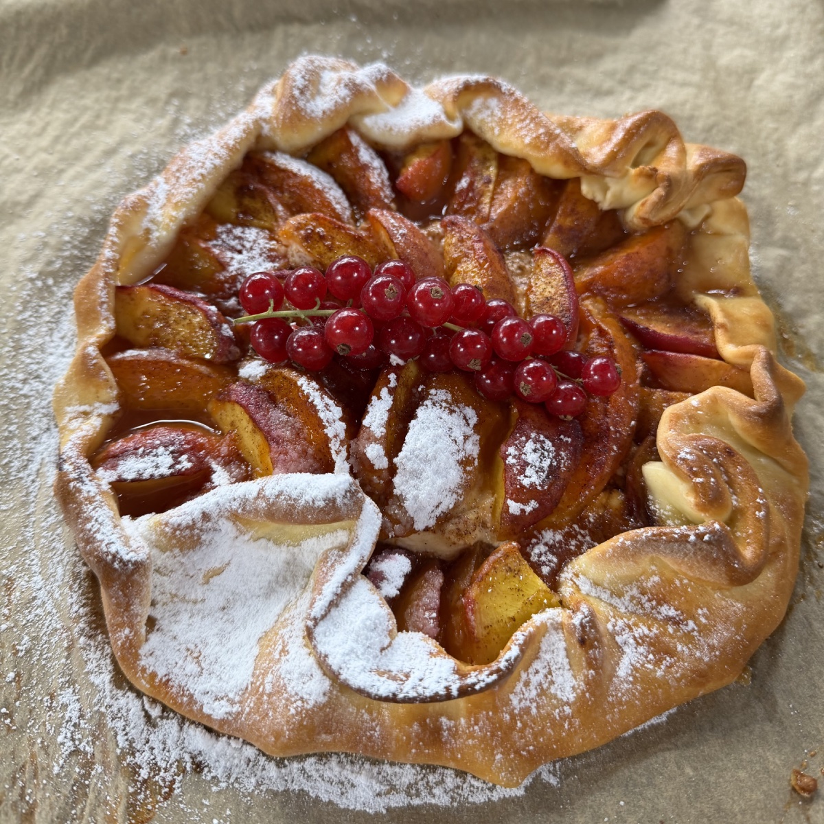 recept Bleskový broskyňový galette Francúzsky koláč